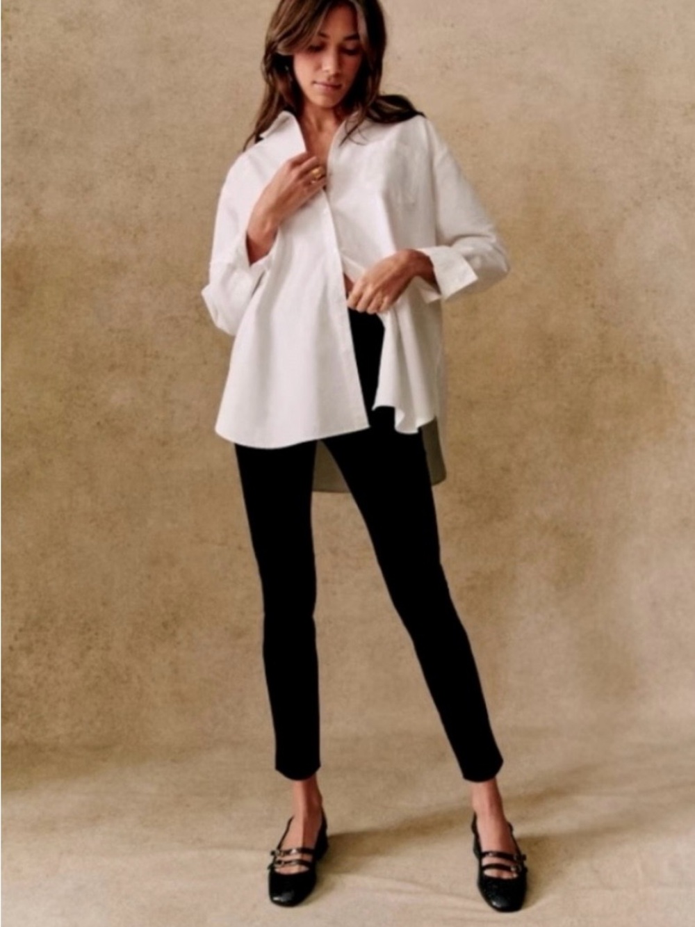 Sezane clara pull on trouser pant black